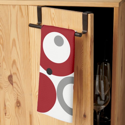 Red, Gray and Black Dots Theedoek (Derde Gevouwen)