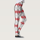 Red Gray Argyle Pattern Leggings (Rechts)