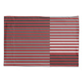 Red, Gray, Black, White Stripes Kussensloop (Achterkant)