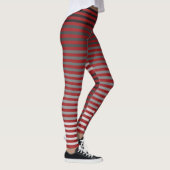Red, Gray, Black, White Stripes Leggings (Rechts)
