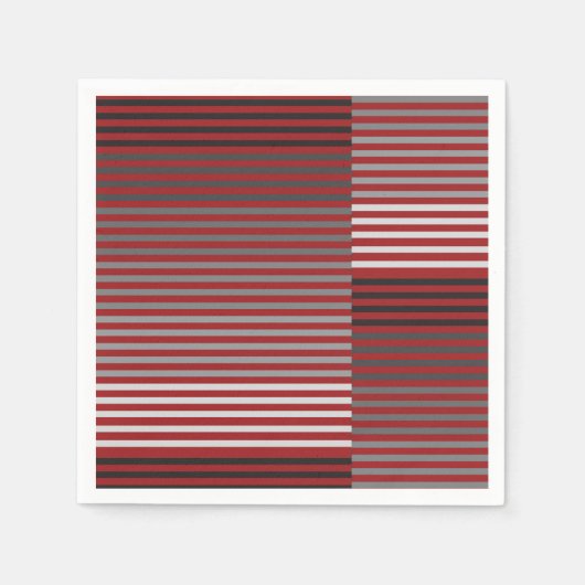 Red, Gray, Black, White Stripes Servet (Voorkant)