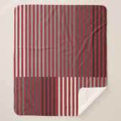 Red, Gray, Black, White Stripes Sherpa Deken (Voorkant)