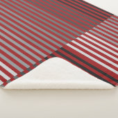 Red, Gray, Black, White Stripes Sherpa Deken (3/4)