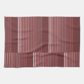 Red, Gray, Black, White Stripes Theedoek (Horizontaal)