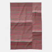 Red, Gray, Black, White Stripes Theedoek (Verticaal)