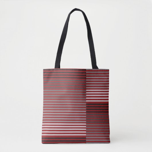 Red, Gray, Black, White Stripes Tote Bag (Voorkant)