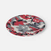 Red Gray Camouflage Patroon Papieren Bordje (Gekanteld)