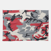 Red Gray Camouflage Patroon Theedoek (Horizontaal)