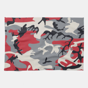 Red Gray Camouflage Patroon Theedoek