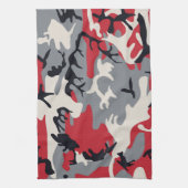 Red Gray Camouflage Patroon Theedoek (Verticaal)