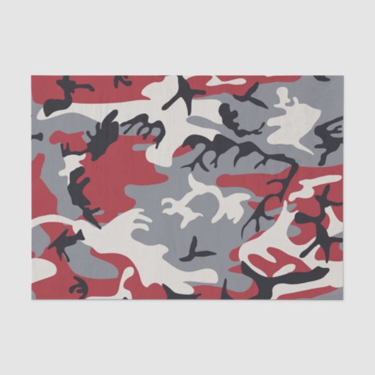 Red Gray Camouflage Patroon Tissuepapier (Voorkant)