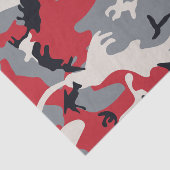 Red Gray Camouflage Patroon Tissuepapier (Detail)