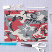 Red Gray Camouflage Patroon Tissuepapier (Craft)