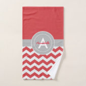Red Gray Chevron Bad Handdoek (Handdoek)