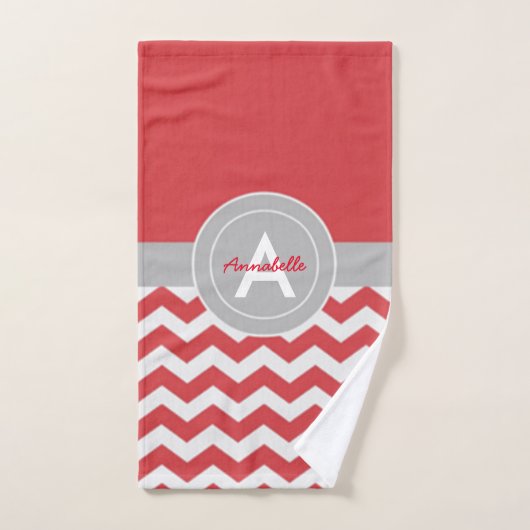 Red Gray Chevron Bad Handdoek (Handdoek)