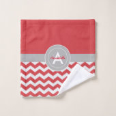 Red Gray Chevron Bad Handdoek (Wasdoekje)