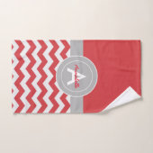Red Gray Chevron Bad Handdoek (Handdoek)