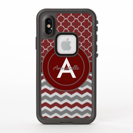 Red Gray Chevron Quatrefoil (Achterkant)