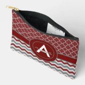 Red Gray Chevron Quatrefoil Etui (Open)