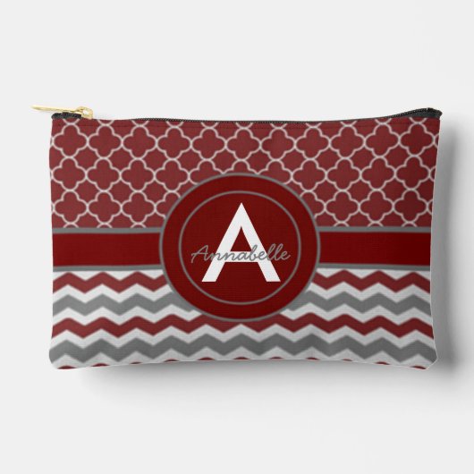 Red Gray Chevron Quatrefoil Etui (Voorkant)