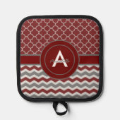 Red Gray Chevron Quatrefoil Pannenlap (Voorkant)