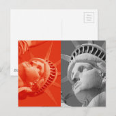 Red Gray Collage Closeup Statue Liberty Briefkaart (Voorkant / Achterkant)