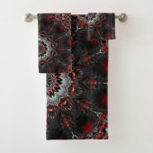 Red Gray Decorative Bath-handdoekset Bad Handdoek (Insitu)