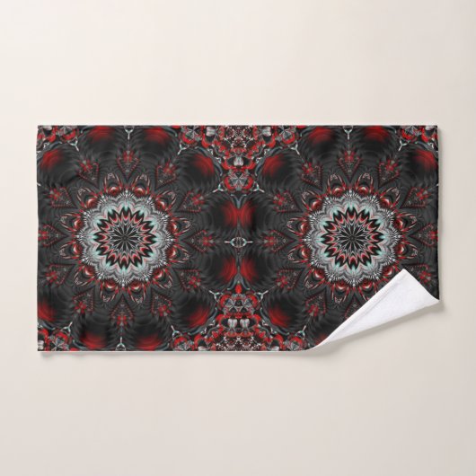 Red Gray Decorative Bath-handdoekset Bad Handdoek (Handdoek)