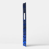 RED GRAY GEMSTONE MON Bright Blue Black Damask Case-Mate iPhone Case (Achterkant / Rechts)