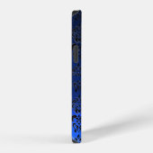 RED GRAY GEMSTONE MON Bright Blue Black Damask iPhone Hoesje (Rechterkant)