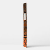 RED GRAY GEMSTONE MON Oranje Black Damask Case-Mate iPhone Case (Achterkant / Rechts)