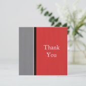 Red Gray Modern Bedankkaart (Staand voorkant)