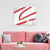 Red Gray Modern minimalistisch Abstract Canvas Afdruk (Insitu (Woonkamer))