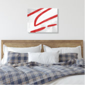 Red Gray Modern minimalistisch Abstract Canvas Afdruk (Insitu (Slaapkamer))