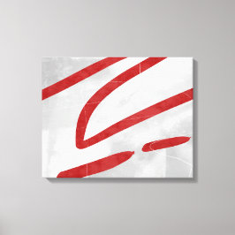 Red Gray Modern minimalistisch Abstract Canvas Afdruk