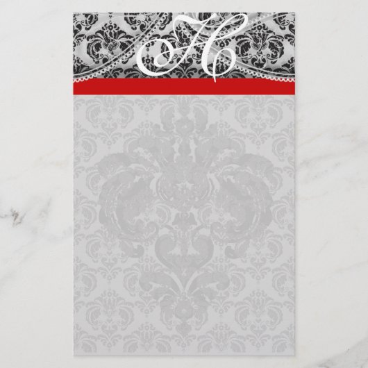 Red Gray Monogram Black Paisley (Voorkant)