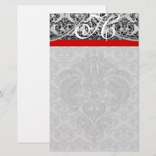Red Gray Monogram Black Paisley (Voorkant / Achterkant)
