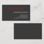 Red Gray Plain Modern Fotografie Artist Visitekaartje (Voorkant / Achterkant)