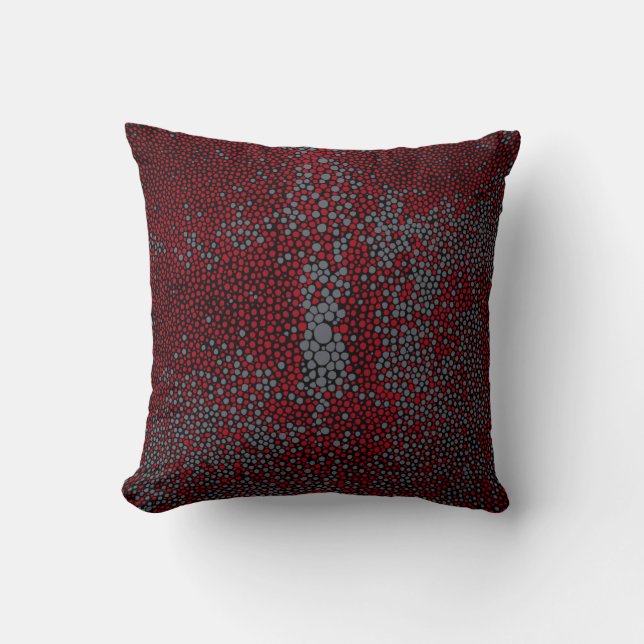 Red & Gray Shagreen Kussen (Voorkant)