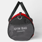 Red & Gray Sport Typography Gym Bag Custom Name Plunjezak (Rechts)
