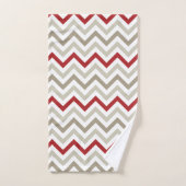 Red Gray White Chevron Pattern Bad Handdoek (Handdoek)