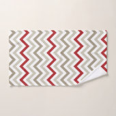 Red Gray White Chevron Pattern Bad Handdoek (Handdoek)