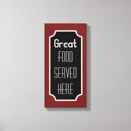 Red Great Food Sign Canvas Afdruk (Voorkant)