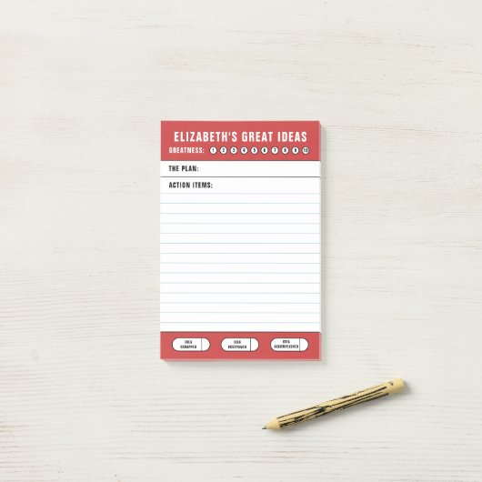 Red Great Ideas To Do List Post-it® Notes (Op bureau)