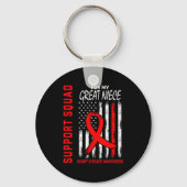 Red Great Niece Heart Disease Awareness Flag Graph Sleutelhanger (Voorkant)