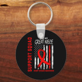 Red Great Niece Heart Disease Awareness Flag Graph Sleutelhanger (Voorkant)