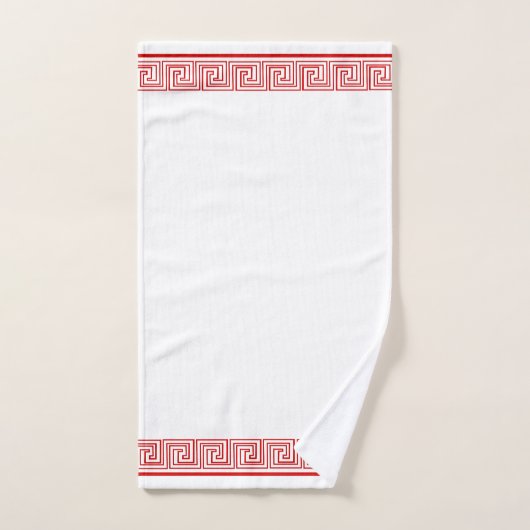 Red Grecian Frieze Design Bad Handdoek (Handdoek)