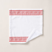 Red Grecian Frieze Design Bad Handdoek (Wasdoekje)