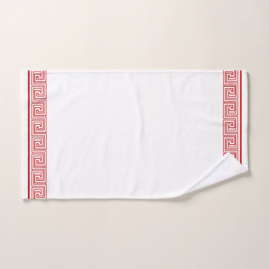 Red Grecian Frieze Design Bad Handdoek (Handdoek)