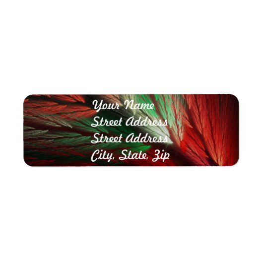 Red & Gree Abstract Fractal Return Address Sticker (Voorkant)